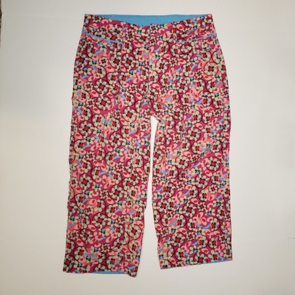 REI capri pants UPF 30+ floral adjustable sz12-14